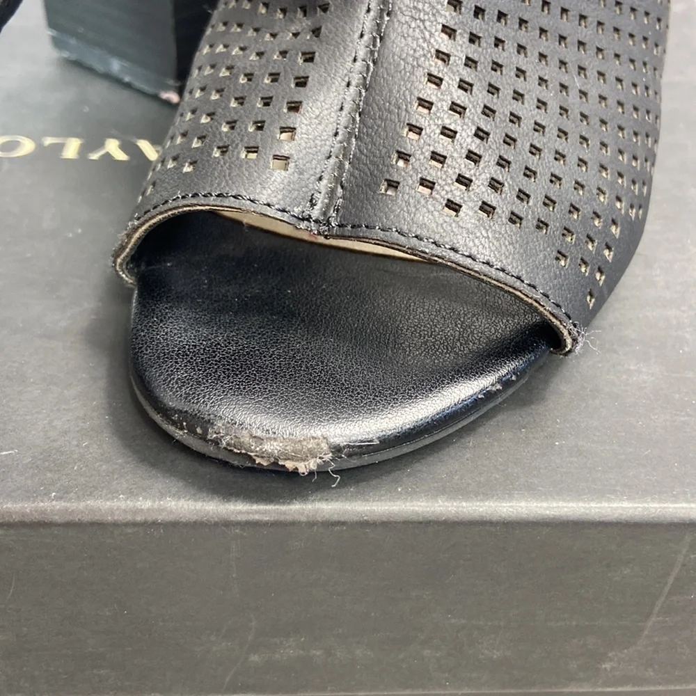 ANA “ANA TROUT” Vegan Leather Peep Toe Punch Out Heel - Picture 7 of 10